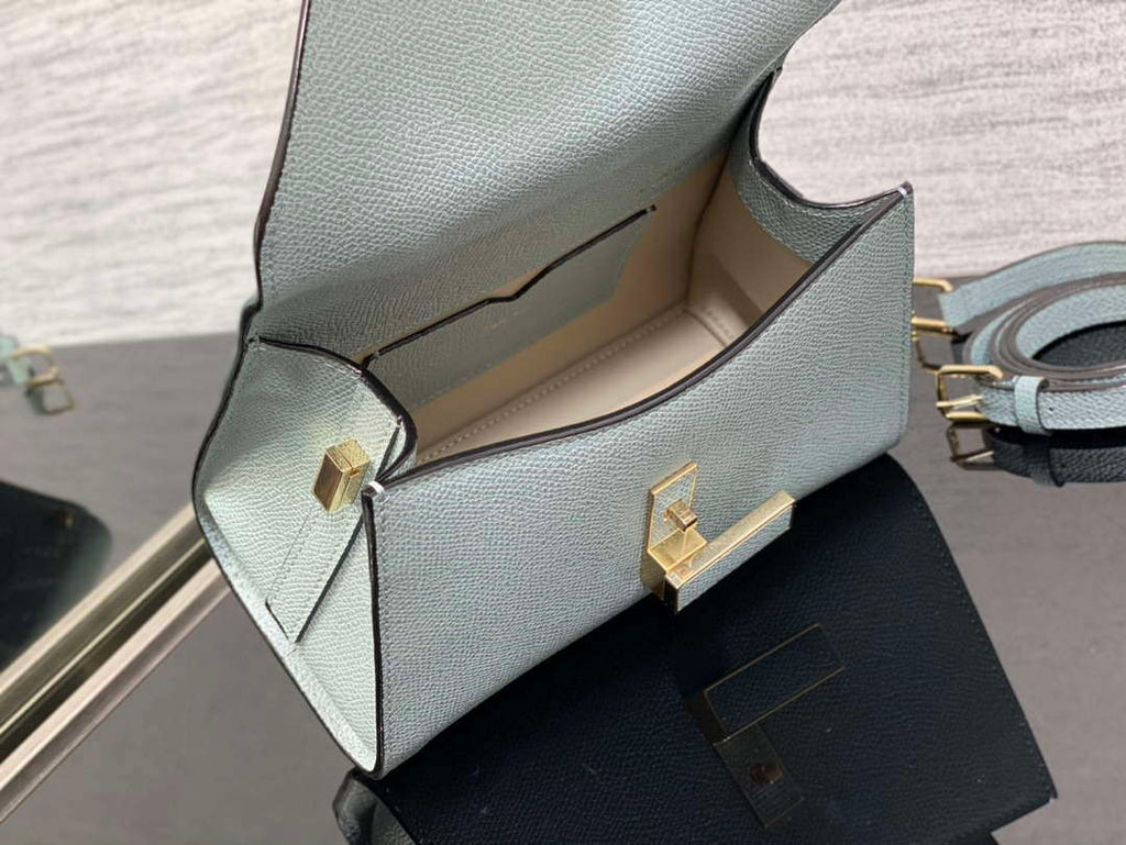 Valextra WBES0036028 Iside Top Handle micro Bag Light Blue