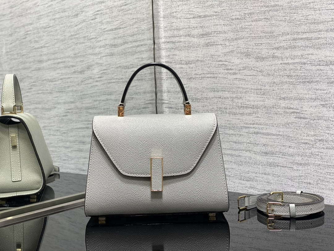 Valextra WBES0036028 Iside Top Handle micro Bag Light Gray - Default Title - View 1
