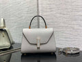 Valextra WBES0036028 Iside Top Handle micro Bag Light Gray