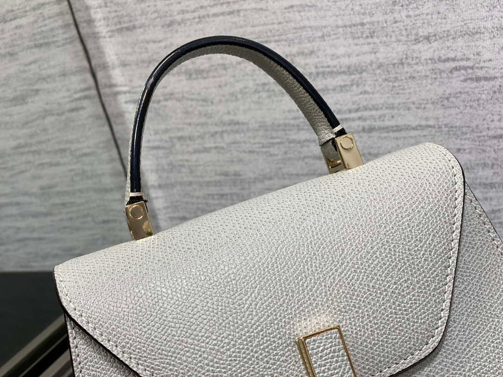 Valextra WBES0036028 Iside Top Handle micro Bag Light Gray