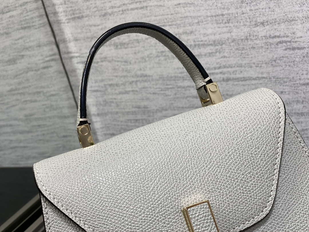 Valextra WBES0036028 Iside Top Handle micro Bag Light Gray