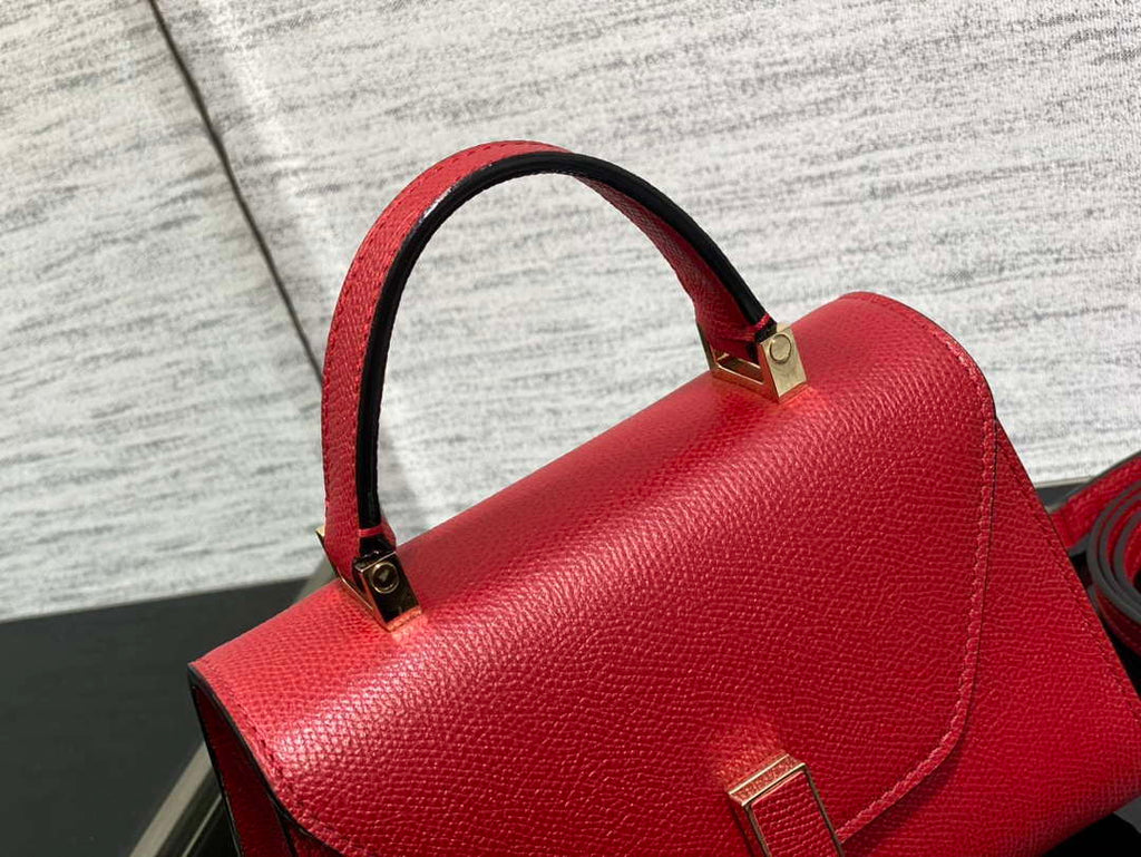 Valextra WBES0036028 Iside Top Handle micro Bag Red