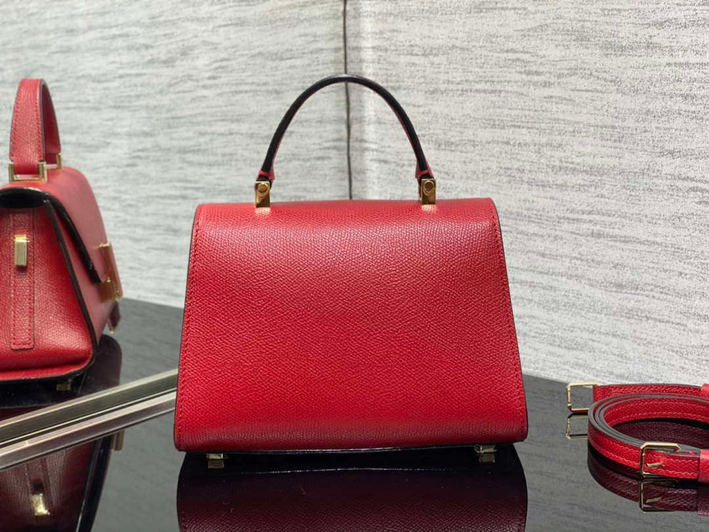 Valextra WBES0036028 Iside Top Handle micro Bag Red