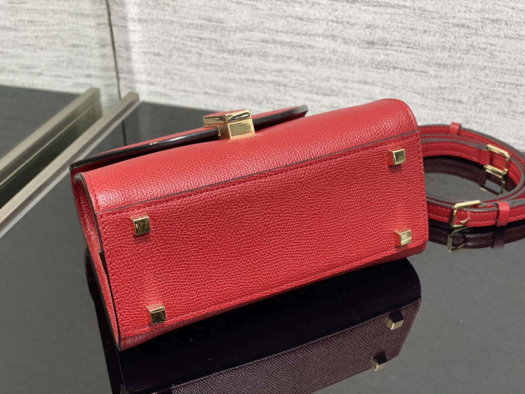 Valextra WBES0036028 Iside Top Handle micro Bag Red
