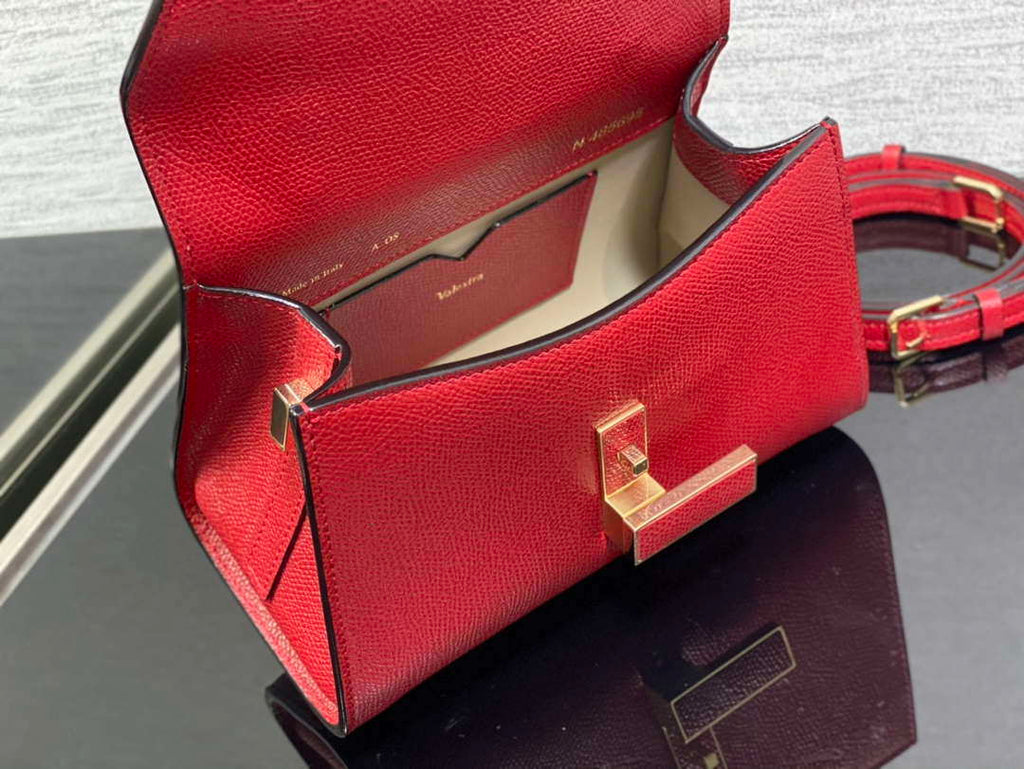 Valextra WBES0036028 Iside Top Handle micro Bag Red