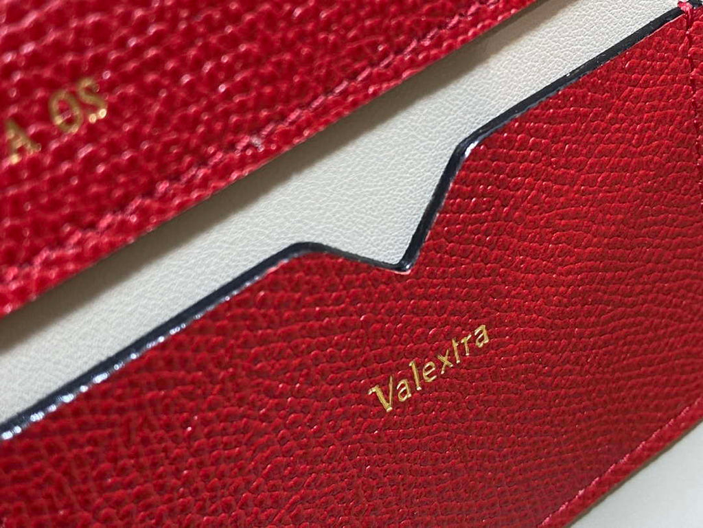 Valextra WBES0036028 Iside Top Handle micro Bag Red