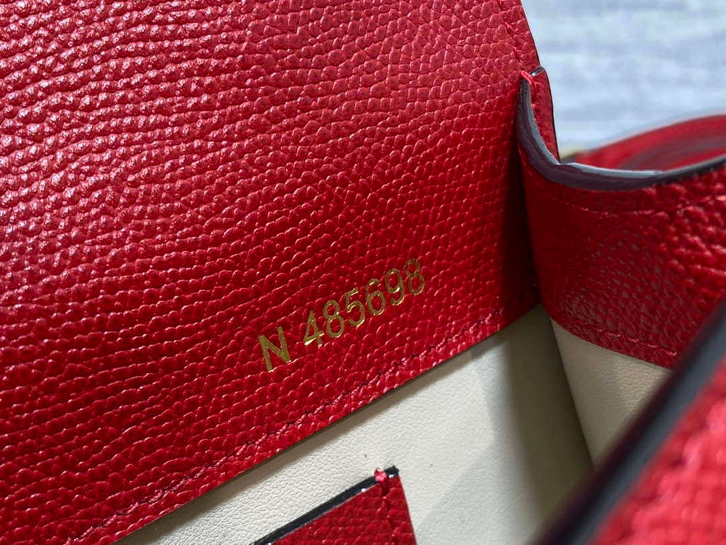 Valextra WBES0036028 Iside Top Handle micro Bag Red