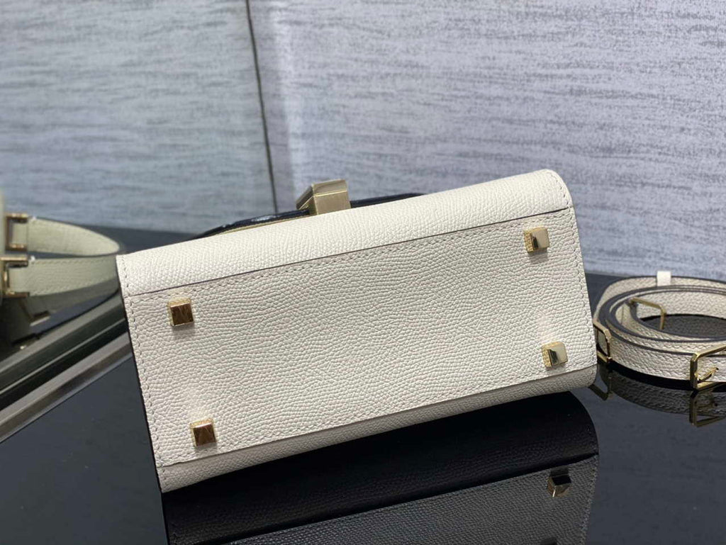 Valextra WBES0036028 Iside Top Handle micro Bag White
