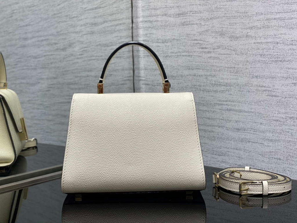 Valextra WBES0036028 Iside Top Handle micro Bag White