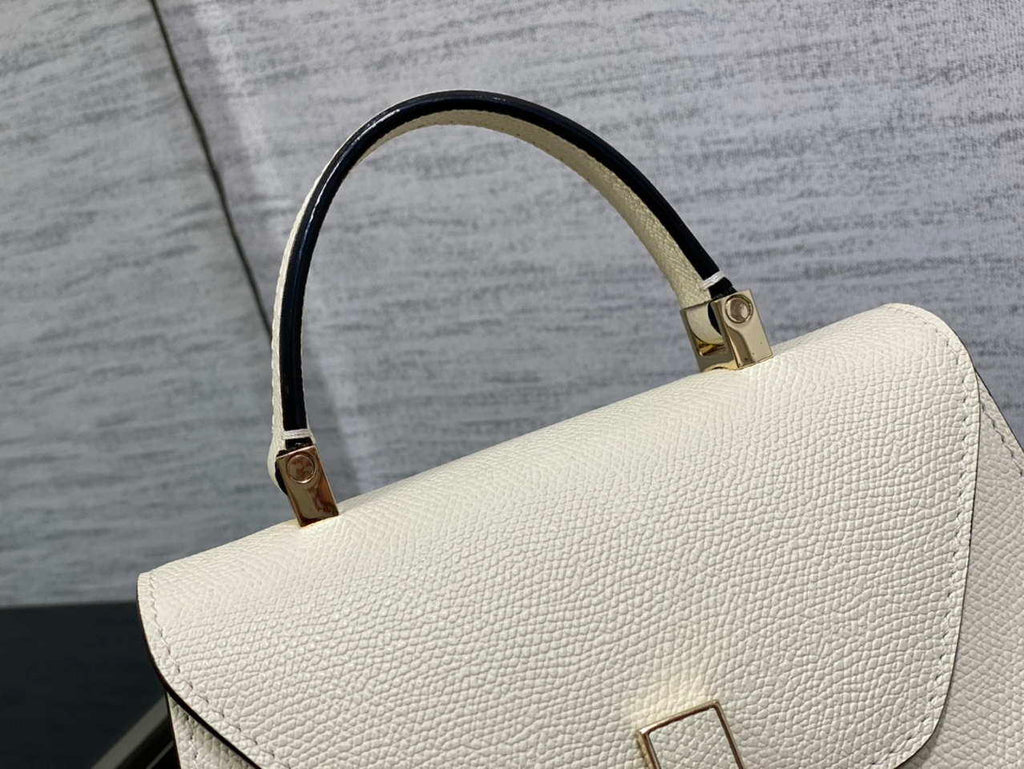Valextra WBES0036028 Iside Top Handle micro Bag White