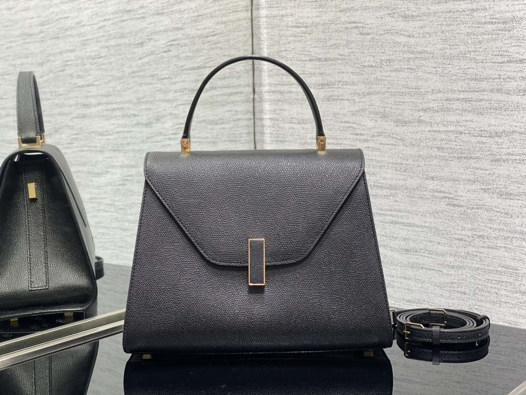 Valextra WBES0056028 Iside Top Handle Medium Bag Black - Default Title - View 1