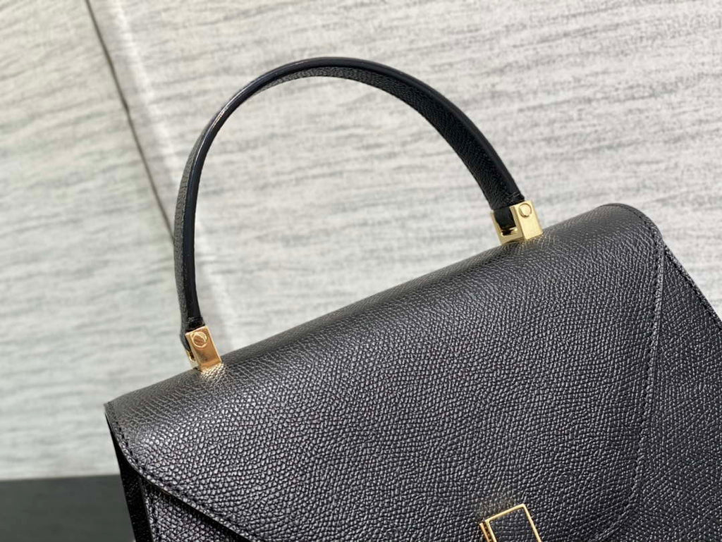 Valextra WBES0056028 Iside Top Handle Medium Bag Black