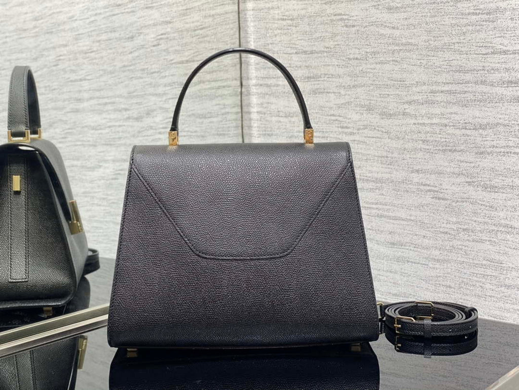 Valextra WBES0056028 Iside Top Handle Medium Bag Black