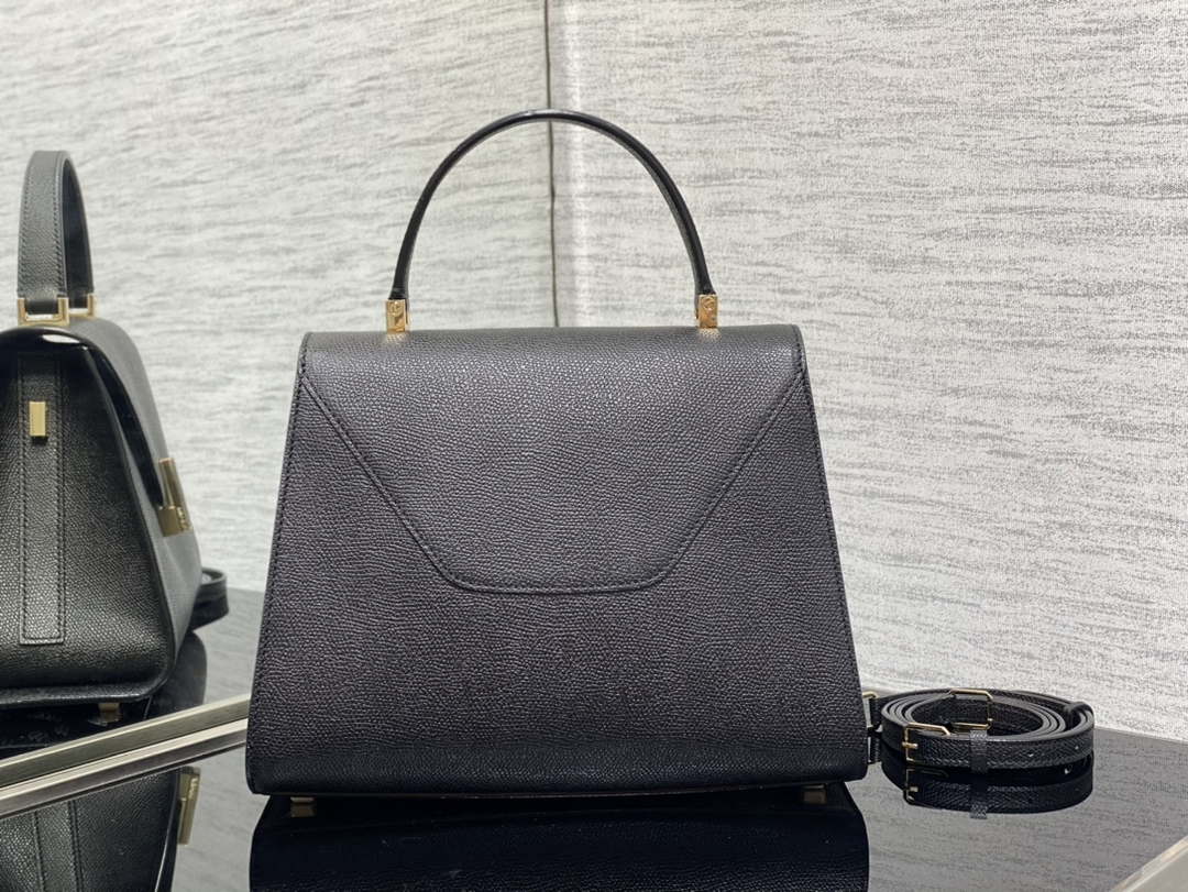Valextra WBES0056028 Iside Top Handle Medium Bag Black