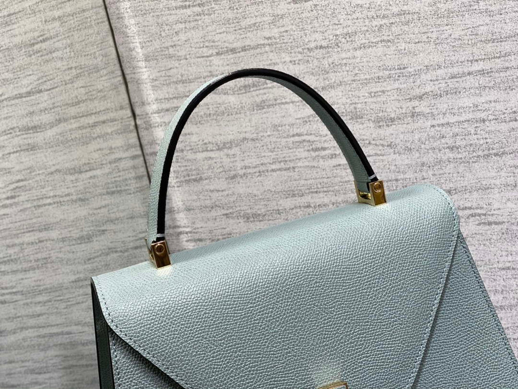 Valextra WBES0056028 Iside Top Handle Medium Bag Blue