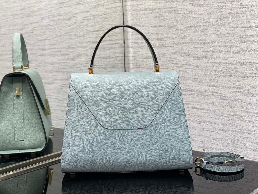 Valextra WBES0056028 Iside Top Handle Medium Bag Blue