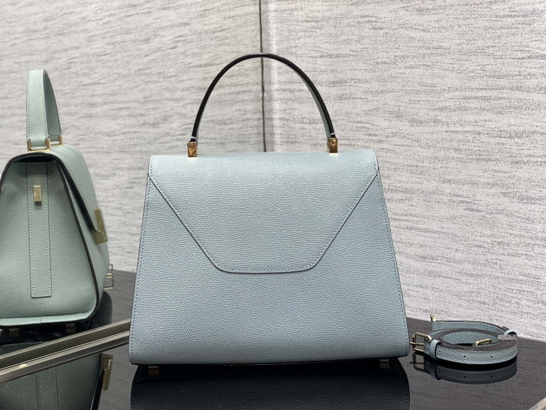 Valextra WBES0056028 Iside Top Handle Medium Bag Blue