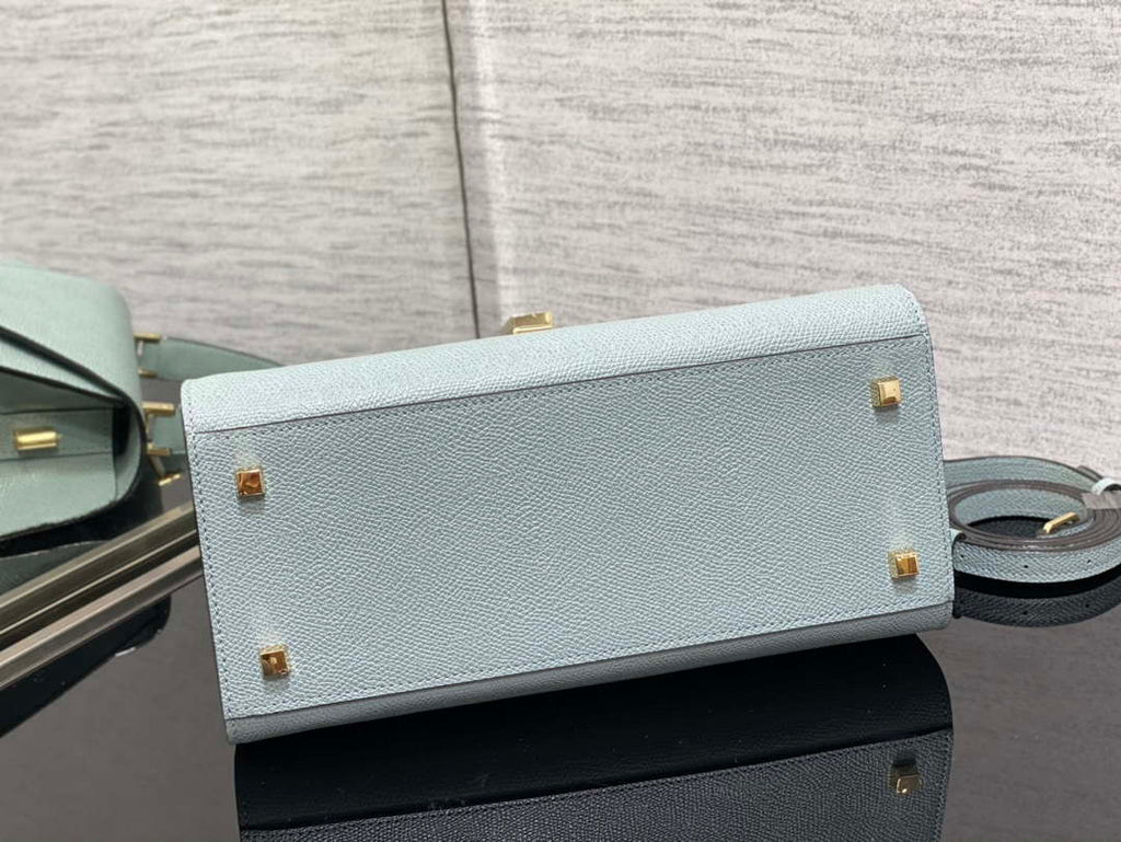 Valextra WBES0056028 Iside Top Handle Medium Bag Blue