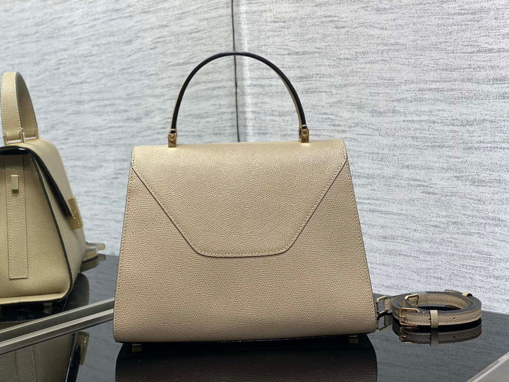 Valextra WBES0056028 Iside Top Handle Medium Bag Elephant Gray