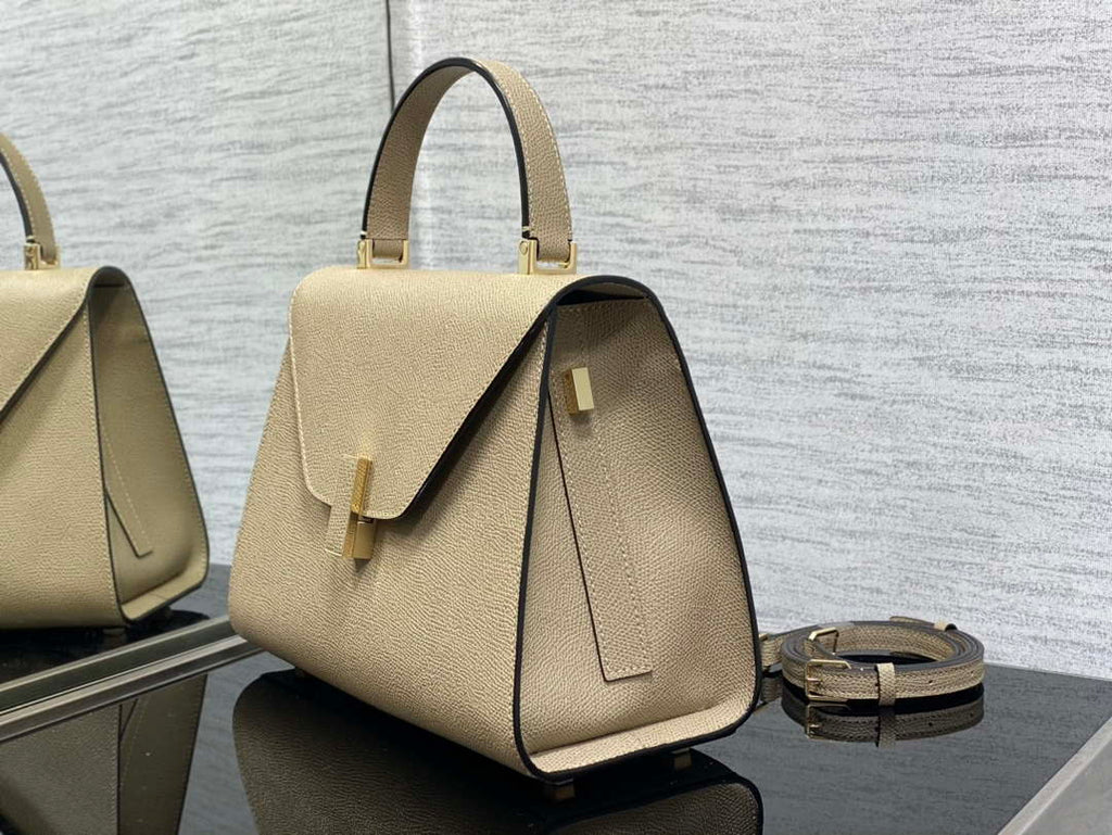 Valextra WBES0056028 Iside Top Handle Medium Bag Elephant Gray