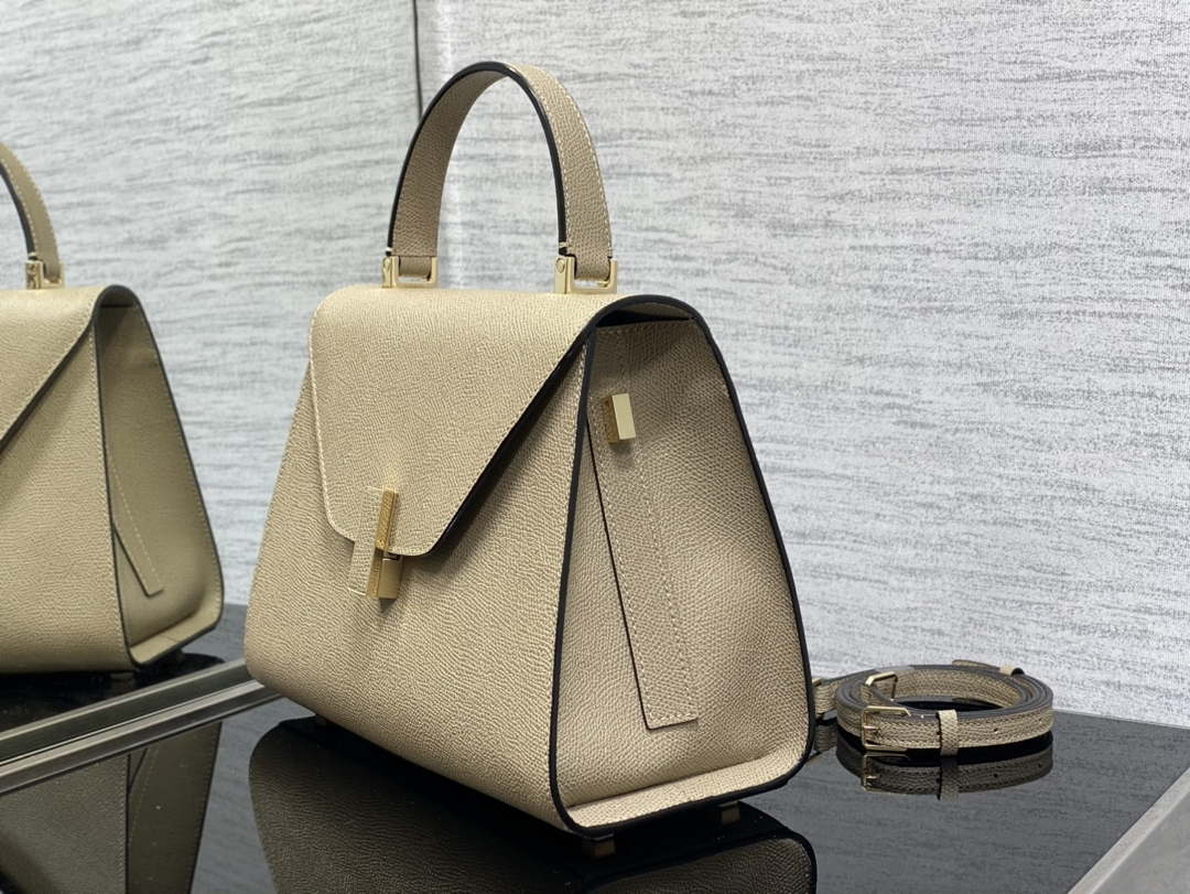 Valextra WBES0056028 Iside Top Handle Medium Bag Elephant Gray