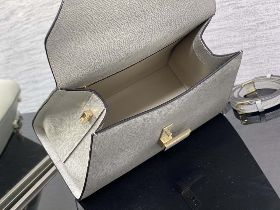 Valextra WBES0056028 Iside Top Handle Medium Bag Gray