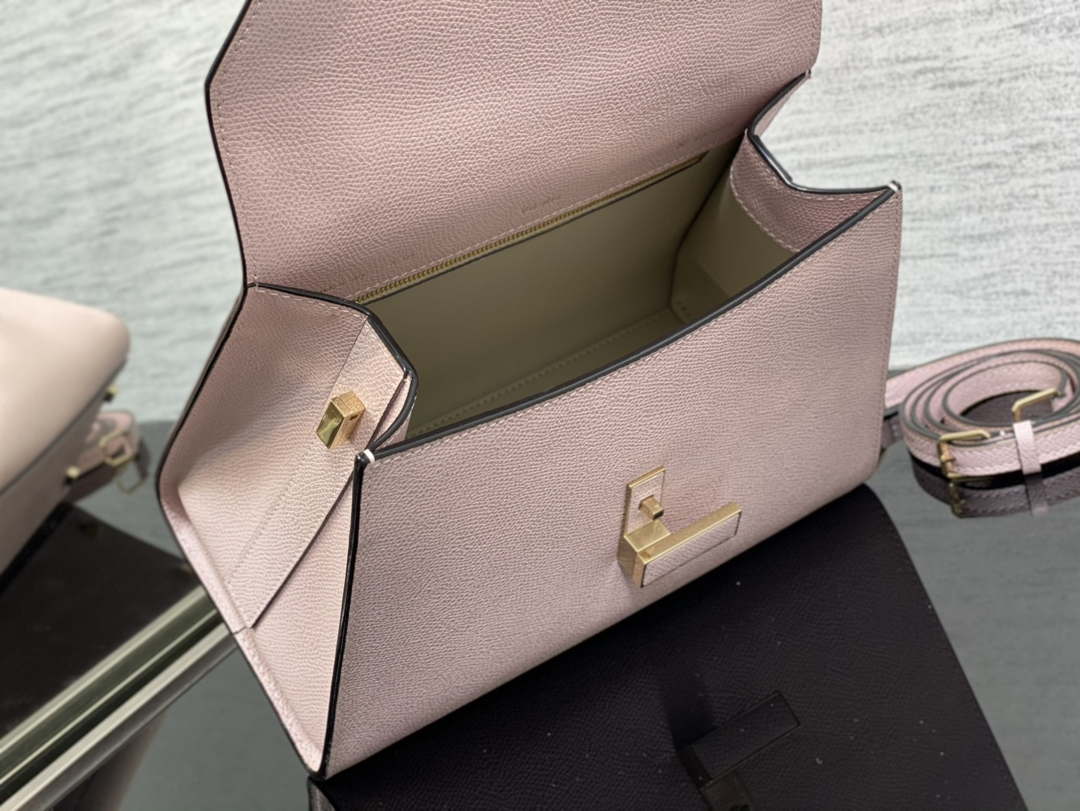 Valextra WBES0056028 Iside Top Handle Medium Bag Light Pink