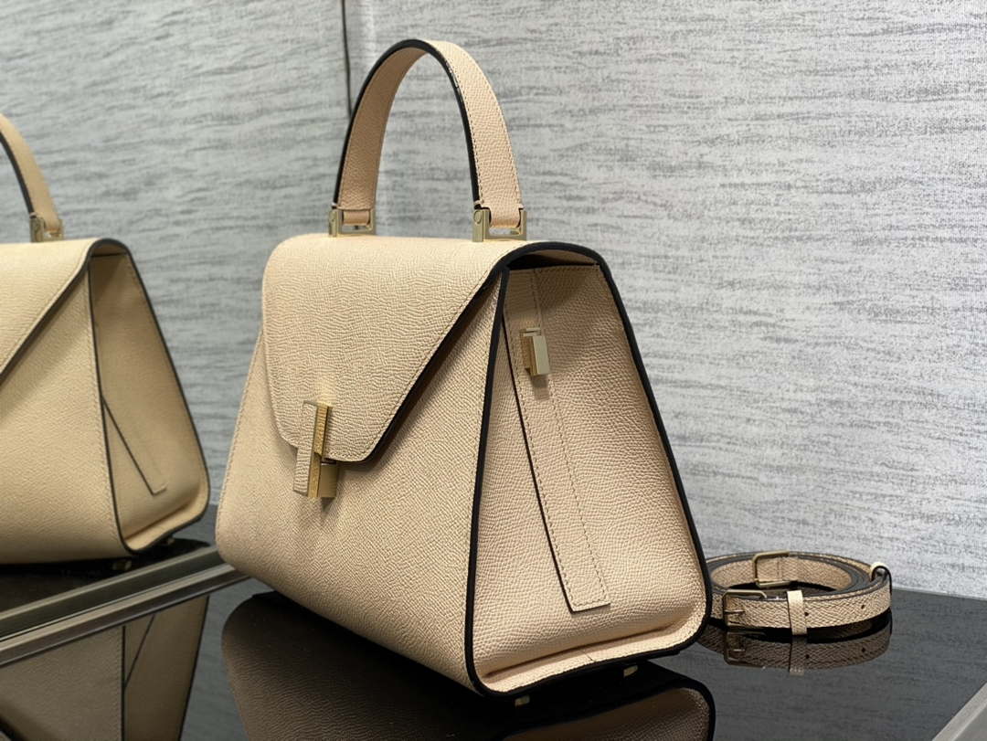 Valextra WBES0056028 Iside Top Handle Medium Bag Nude