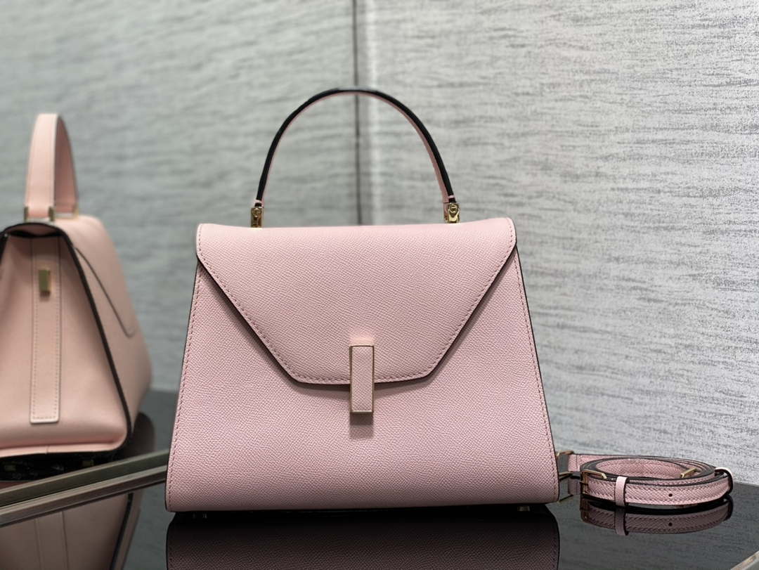 Valextra WBES0056028 Iside Top Handle Medium Bag Pink - Default Title - View 1