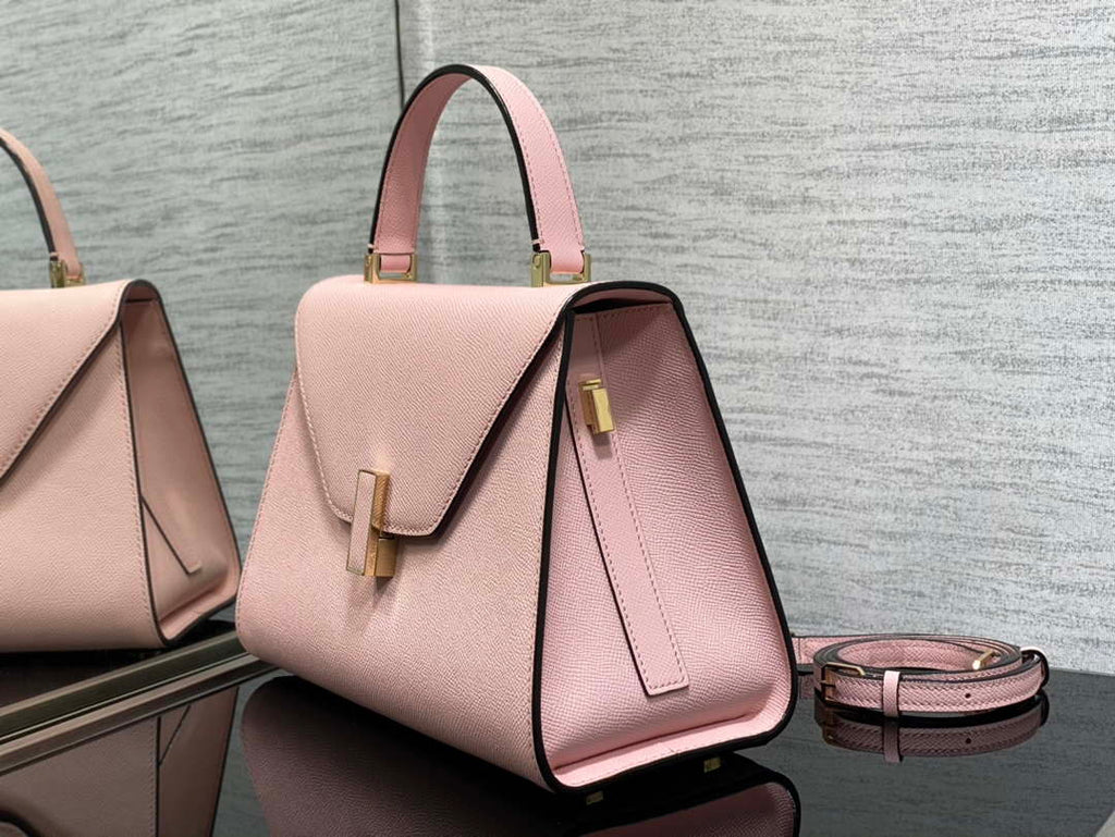 Valextra WBES0056028 Iside Top Handle Medium Bag Pink