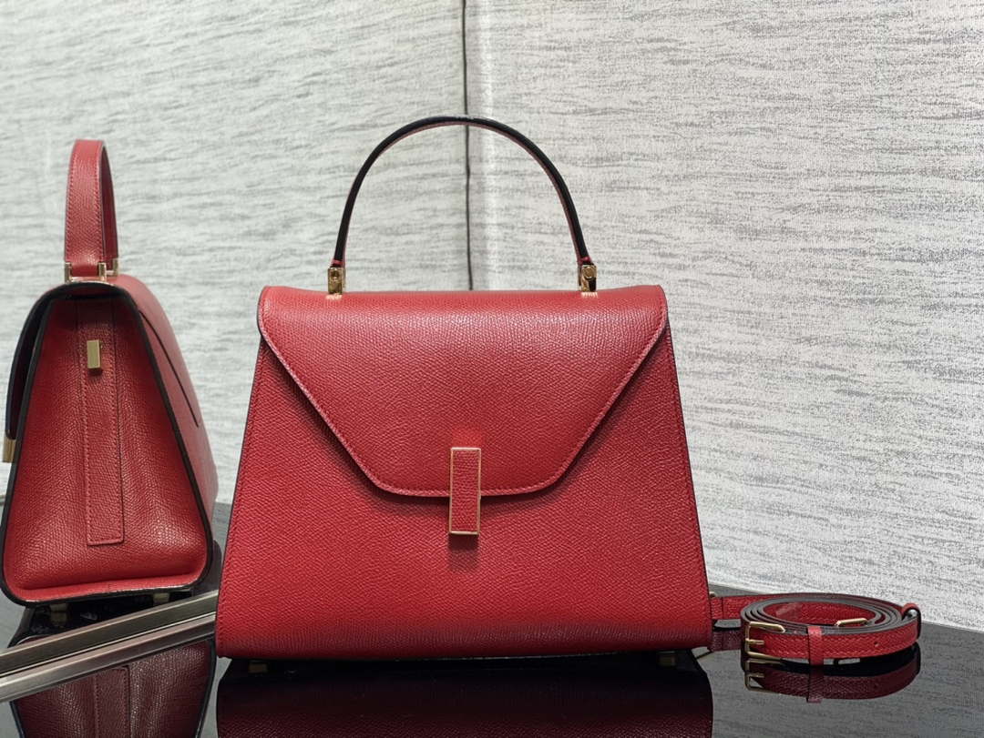 Valextra WBES0056028 Iside Top Handle Medium Bag Red - Default Title - View 1
