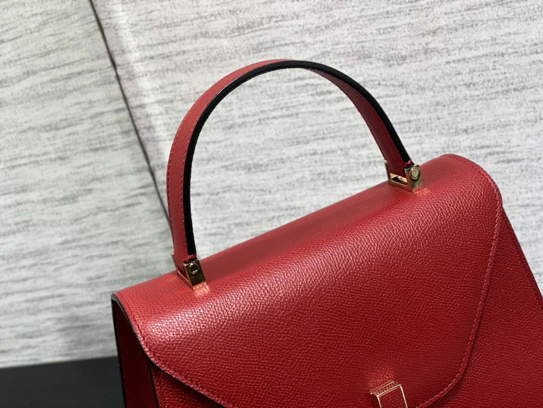 Valextra WBES0056028 Iside Top Handle Medium Bag Red