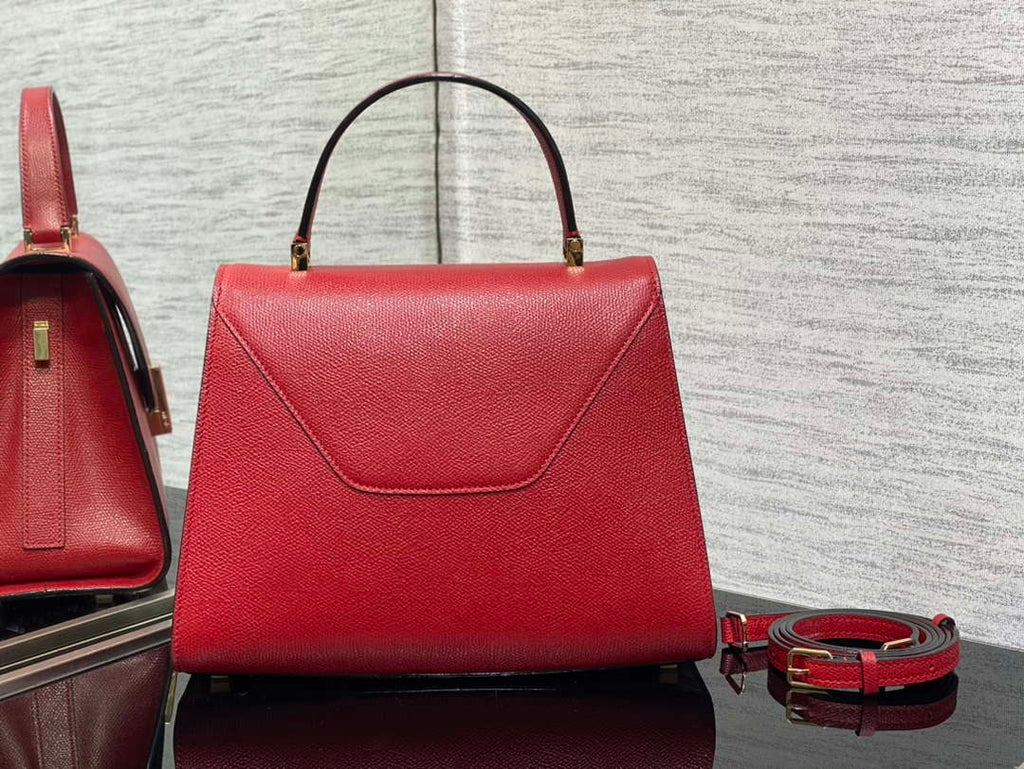 Valextra WBES0056028 Iside Top Handle Medium Bag Red