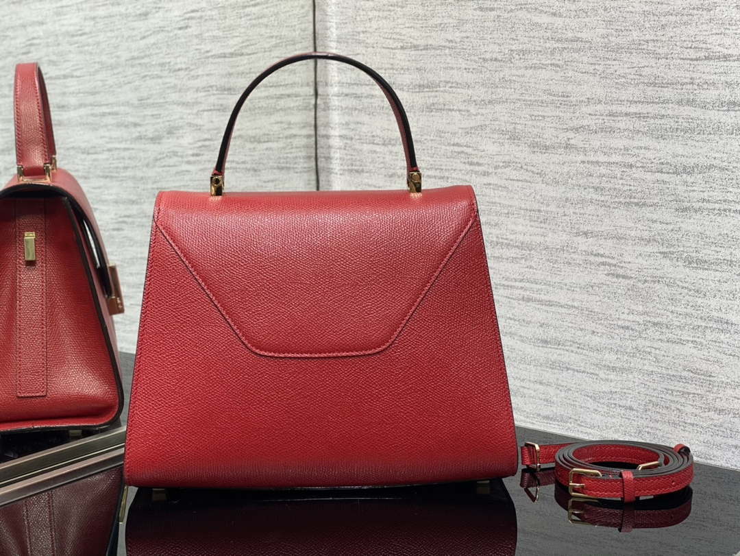 Valextra WBES0056028 Iside Top Handle Medium Bag Red