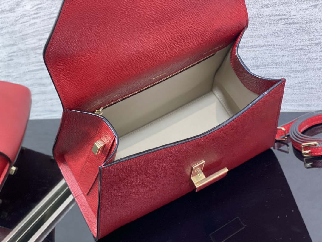 Valextra WBES0056028 Iside Top Handle Medium Bag Red