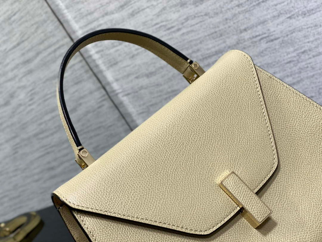 Valextra WBES0056028 Iside Top Handle Medium Bag Beige