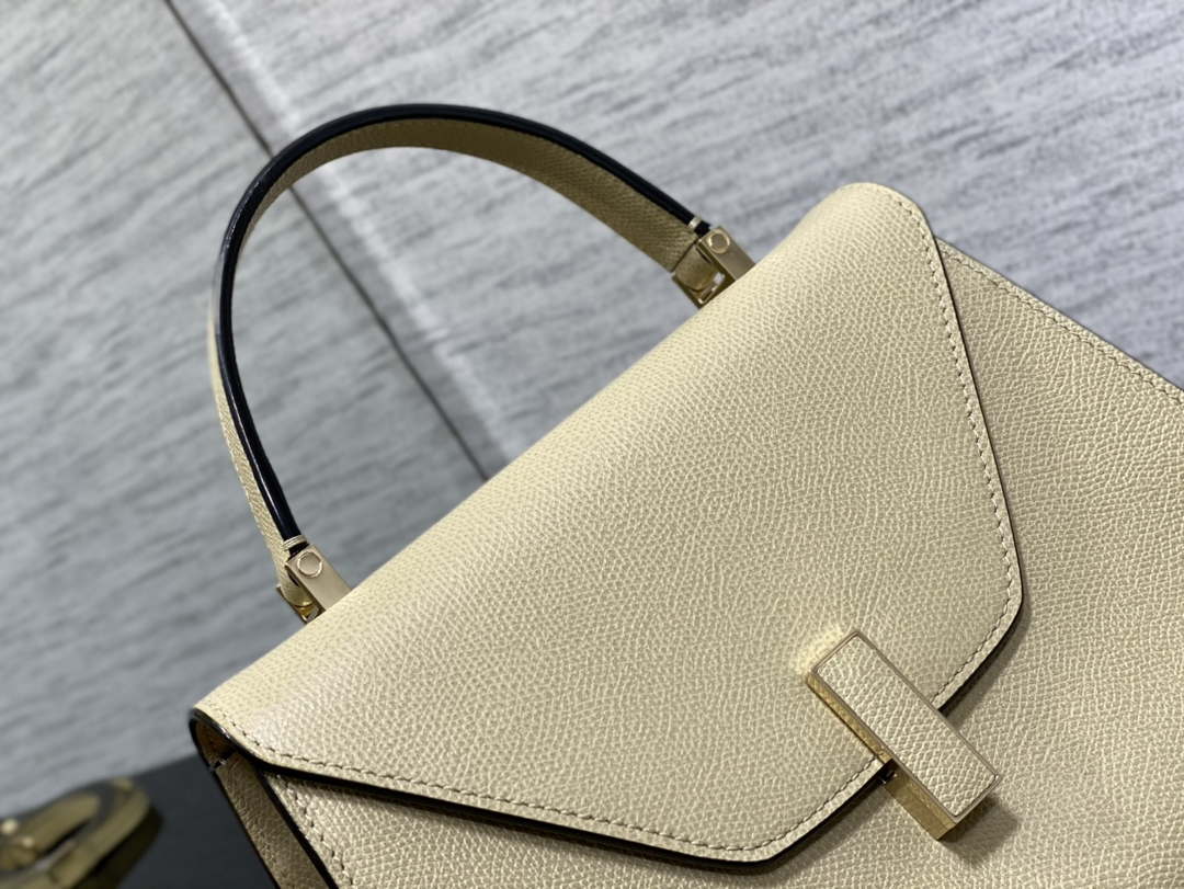 Valextra WBES0056028 Iside Top Handle Medium Bag Beige