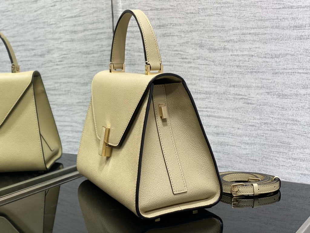 Valextra WBES0056028 Iside Top Handle Medium Bag Beige
