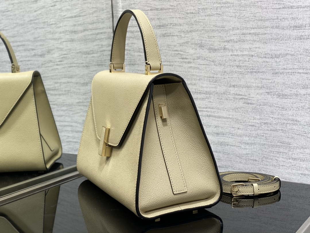 Valextra WBES0056028 Iside Top Handle Medium Bag Beige