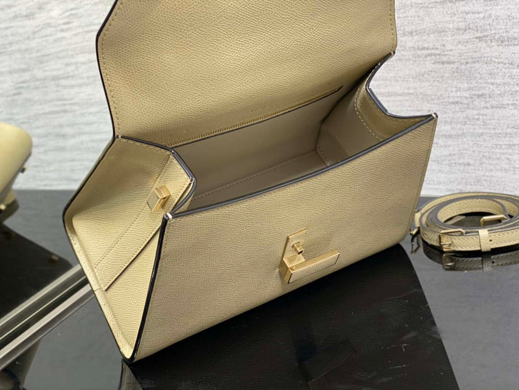 Valextra WBES0056028 Iside Top Handle Medium Bag Beige