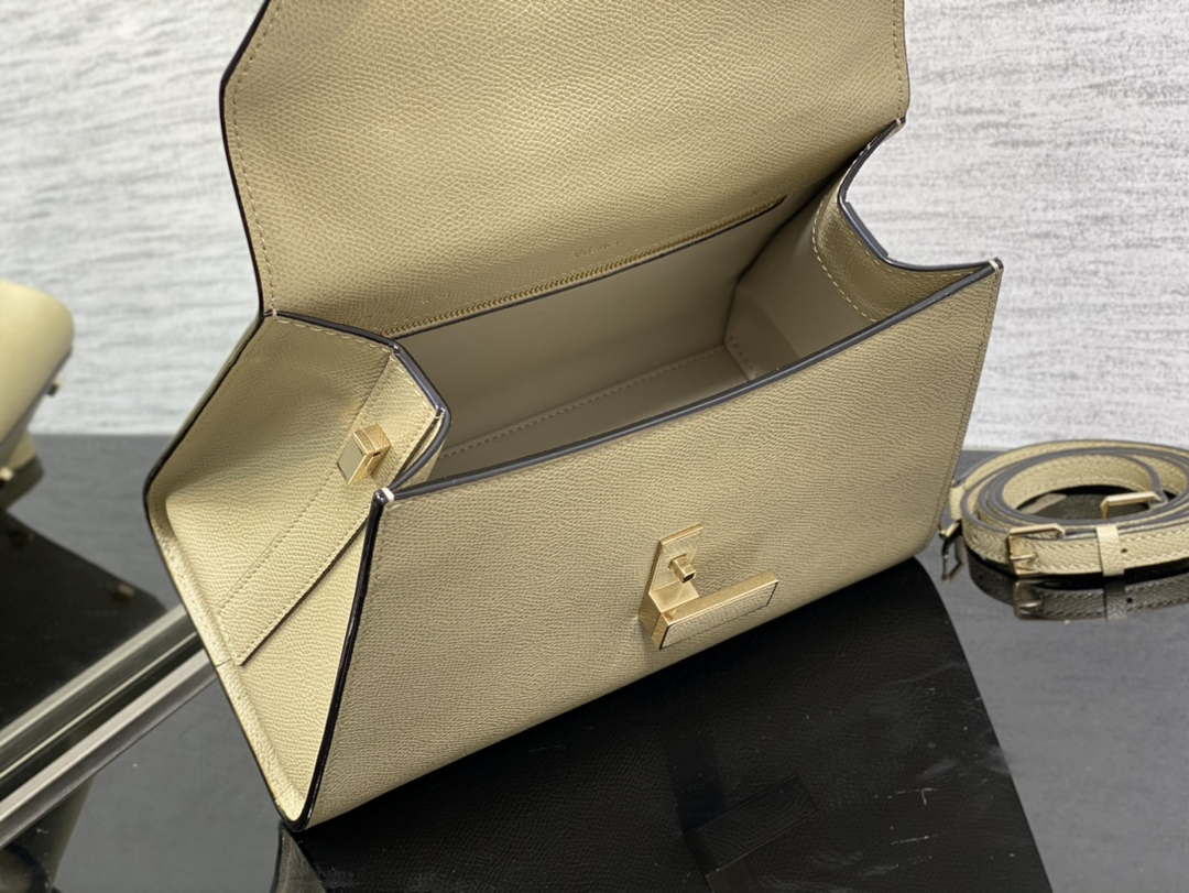 Valextra WBES0056028 Iside Top Handle Medium Bag Beige