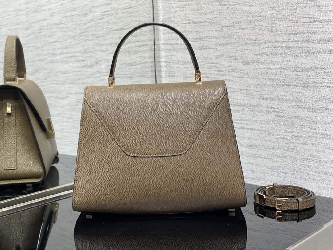Valextra WBES0056028 Iside Top Handle Medium Bag Dark Gray