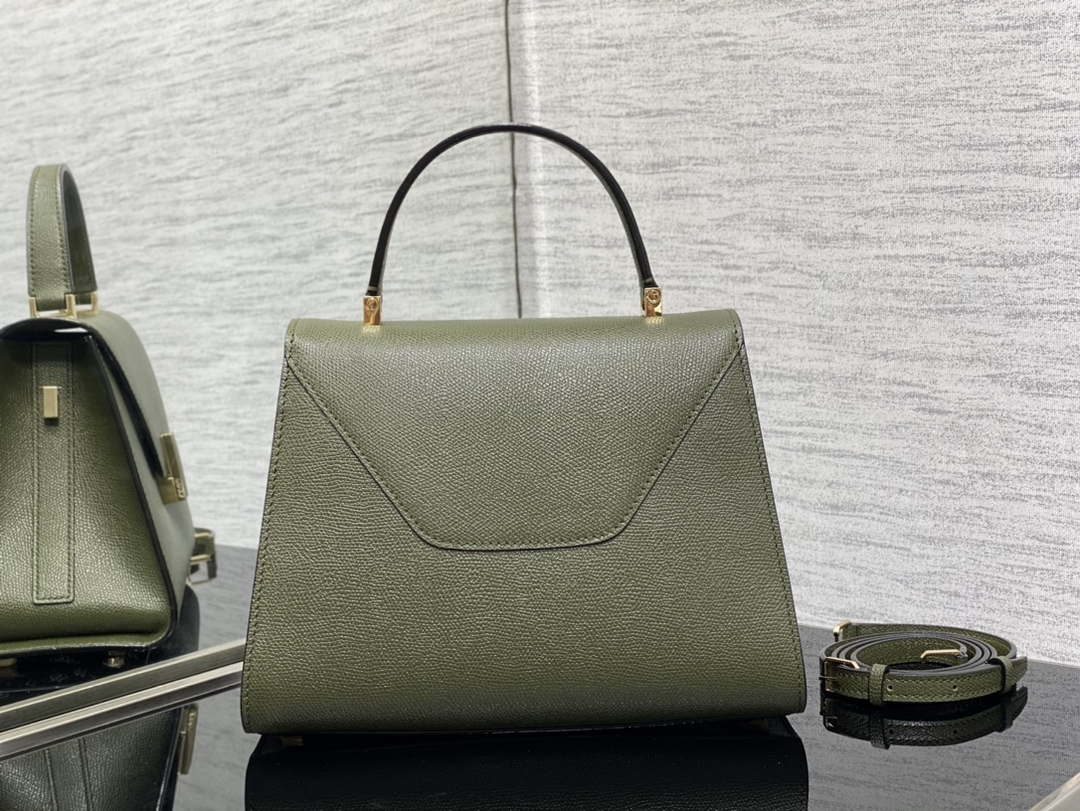 Valextra WBES0056028 Iside Top Handle Medium Bag Green