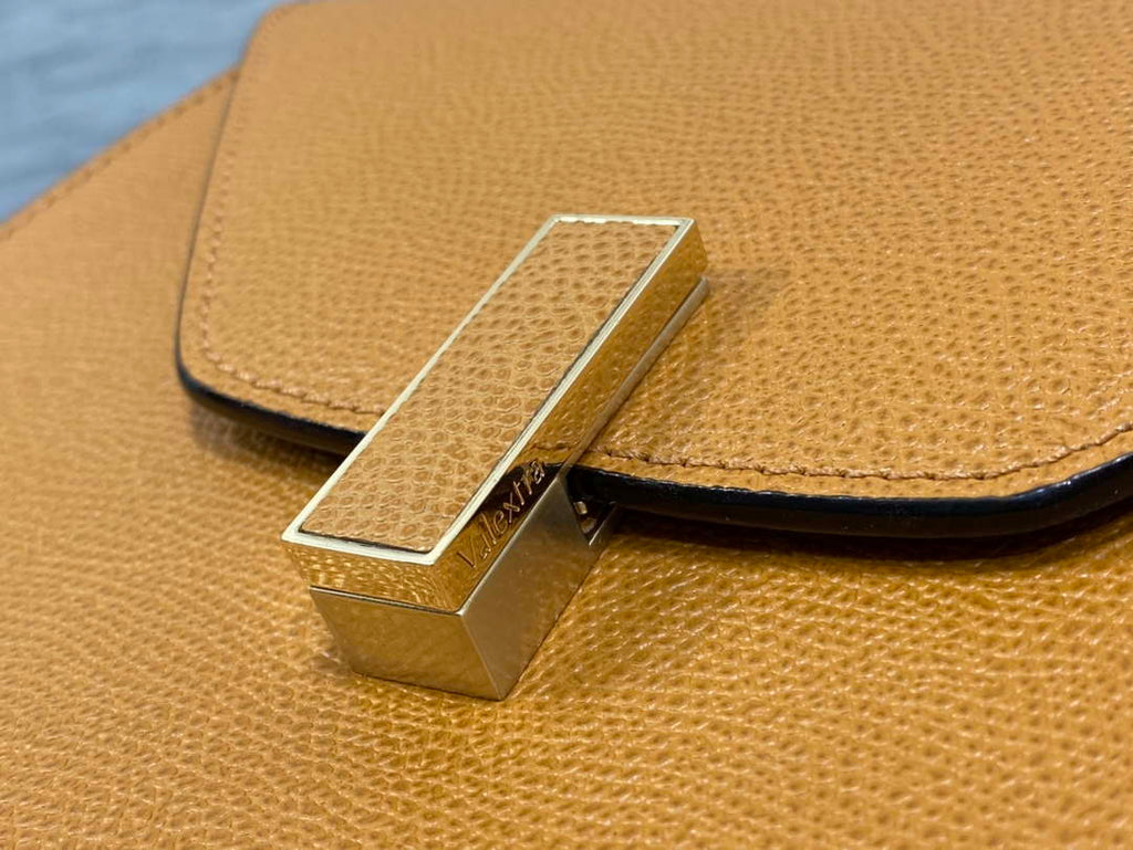 Valextra WBES0056028 Iside Top Handle Medium Bag Tan