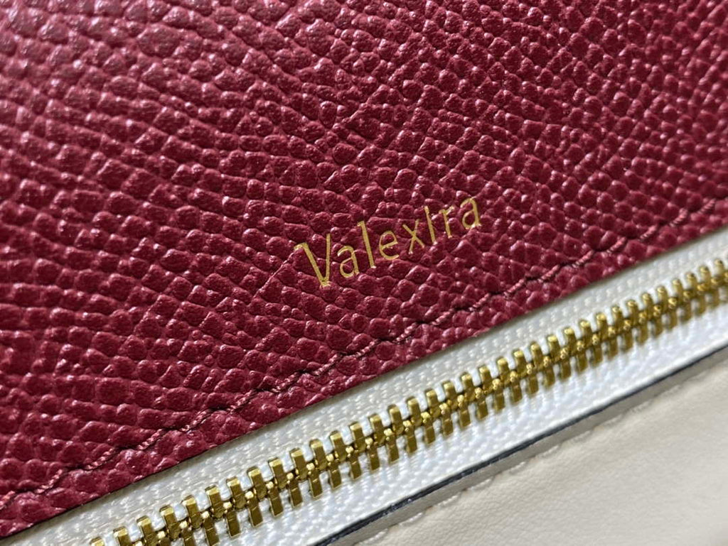 Valextra WBES0056028 Iside Top Handle Medium Bag Wine Red