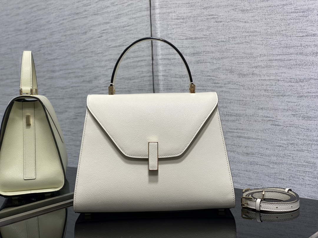 Valextra WBES0056028 Iside Top Handle Medium Bag White - Default Title - View 1
