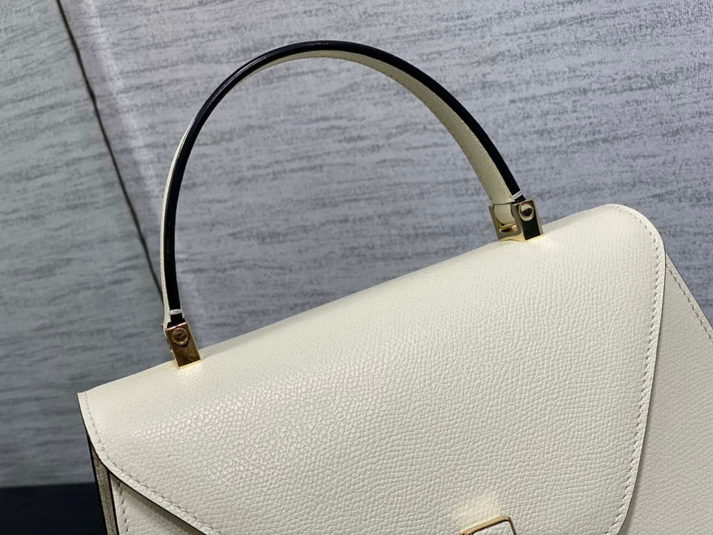 Valextra WBES0056028 Iside Top Handle Medium Bag White