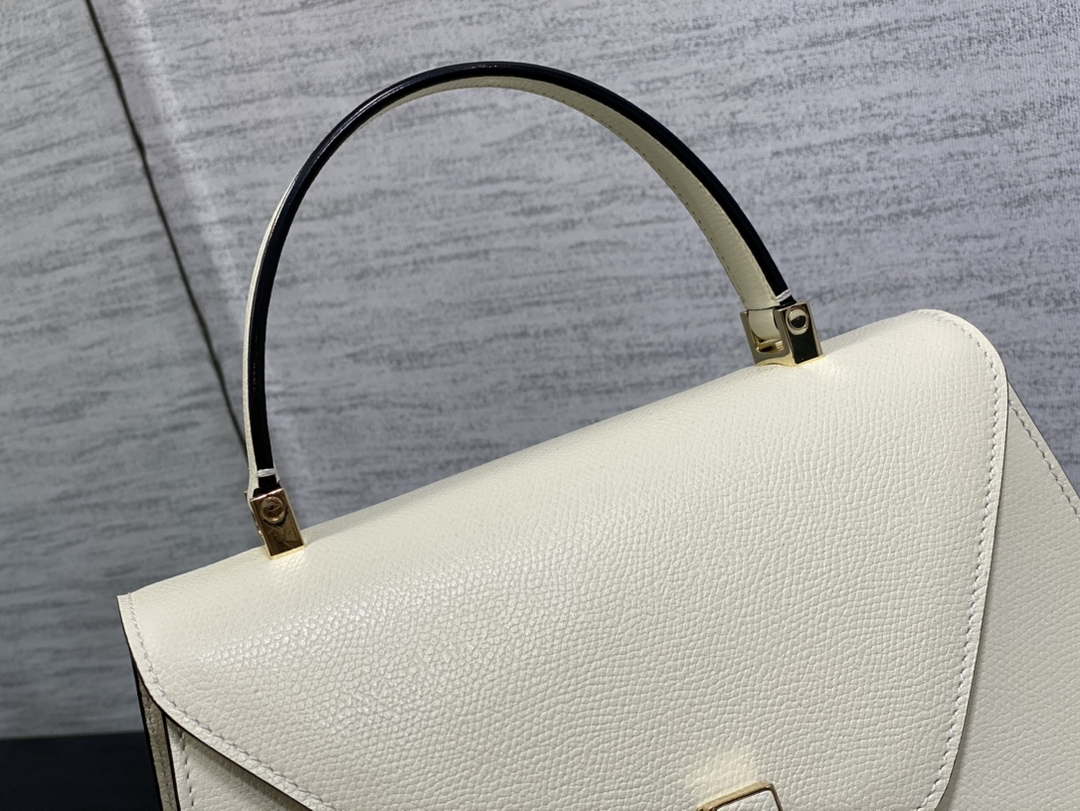 Valextra WBES0056028 Iside Top Handle Medium Bag White