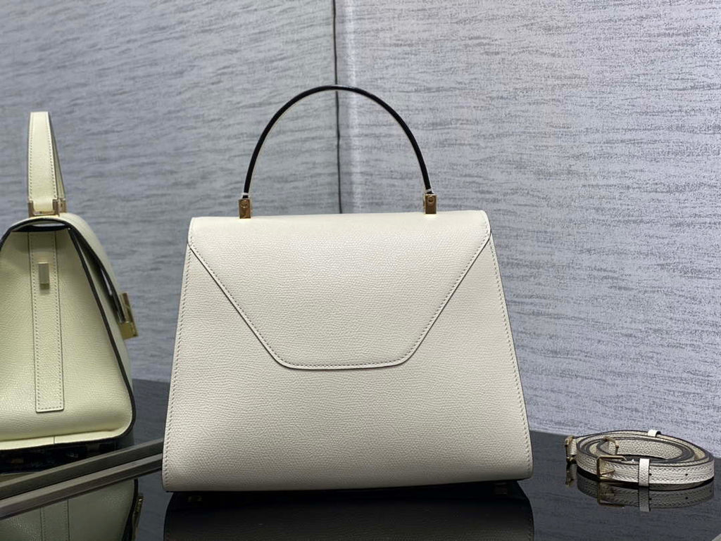 Valextra WBES0056028 Iside Top Handle Medium Bag White