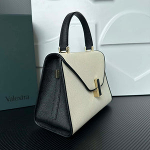 Valextra Iside Top Handle Mini Bag WBES0036028 White and Black - Default Title - View 2